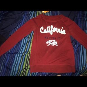 Burgundy “California” Bear Sweatshirt